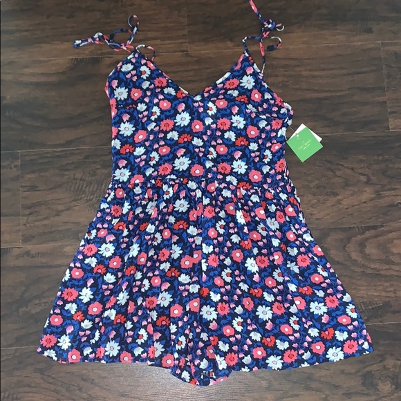 kate spade Pants - NWT Kate Spade French Navy Floral Romper size M